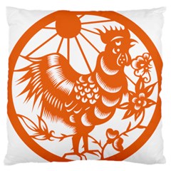 Chinese Zodiac Horoscope Zhen Icon Star Orangechicken Large Flano Cushion Case (One Side)