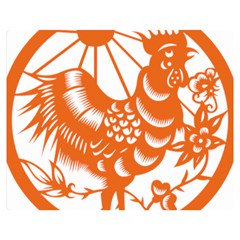 Chinese Zodiac Horoscope Zhen Icon Star Orangechicken Double Sided Flano Blanket (Medium) 