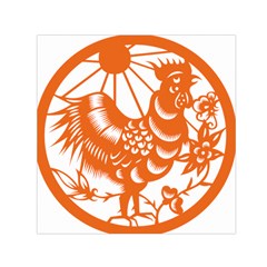 Chinese Zodiac Horoscope Zhen Icon Star Orangechicken Small Satin Scarf (Square)