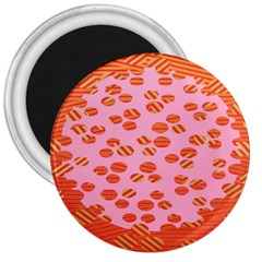 Distance Absence Sea Holes Polka Dot Line Circle Orange Chevron Wave 3  Magnets by Mariart