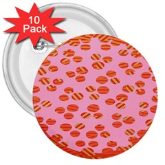Distance Absence Sea Holes Polka Dot Line Circle Orange Chevron Wave 3  Buttons (10 Pack)  by Mariart