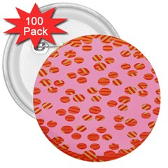 Distance Absence Sea Holes Polka Dot Line Circle Orange Chevron Wave 3  Buttons (100 Pack)  by Mariart