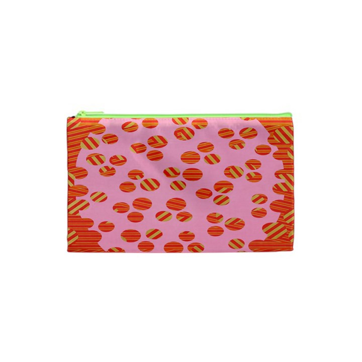 Distance Absence Sea Holes Polka Dot Line Circle Orange Chevron Wave Cosmetic Bag (XS)