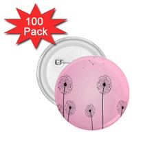 Flower Back Pink Sun Fly 1 75  Buttons (100 Pack) 