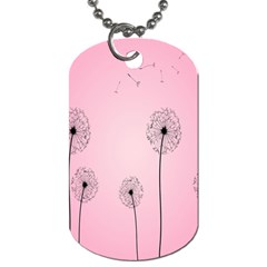 Flower Back Pink Sun Fly Dog Tag (one Side) by Mariart