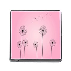 Flower Back Pink Sun Fly Memory Card Reader (square) by Mariart