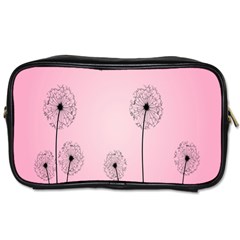 Flower Back Pink Sun Fly Toiletries Bags 2-side
