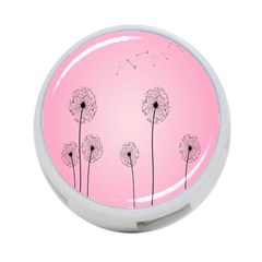 Flower Back Pink Sun Fly 4-port Usb Hub (one Side)