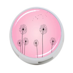 Flower Back Pink Sun Fly 4-port Usb Hub (two Sides) 