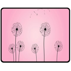 Flower Back Pink Sun Fly Double Sided Fleece Blanket (medium) 