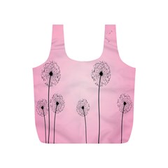 Flower Back Pink Sun Fly Full Print Recycle Bags (s)  by Mariart