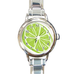 Gerald Lime Green Round Italian Charm Watch