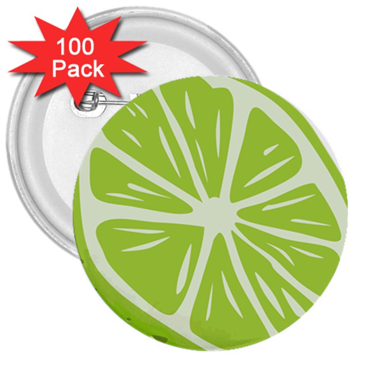 Gerald Lime Green 3  Buttons (100 pack) 