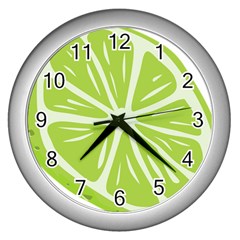 Gerald Lime Green Wall Clocks (silver)  by Mariart