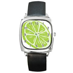 Gerald Lime Green Square Metal Watch