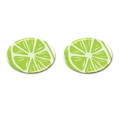 Gerald Lime Green Cufflinks (Oval)