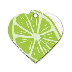 Gerald Lime Green Dog Tag Heart (two Sides) by Mariart