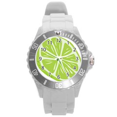 Gerald Lime Green Round Plastic Sport Watch (L)