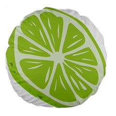 Gerald Lime Green Large 18  Premium Flano Round Cushions