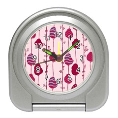 Flower Floral Mpink Frame Travel Alarm Clocks by Mariart