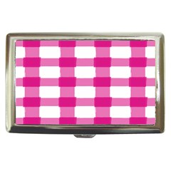 Hot Pink Brush Stroke Plaid Tech White Cigarette Money Cases by Mariart