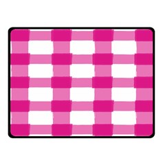 Hot Pink Brush Stroke Plaid Tech White Fleece Blanket (small) by Mariart