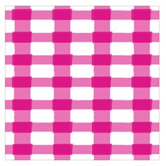 Hot Pink Brush Stroke Plaid Tech White Large Satin Scarf (square) by Mariart