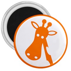 Giraffe Animals Face Orange 3  Magnets