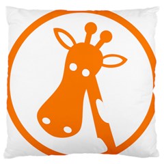 Giraffe Animals Face Orange Standard Flano Cushion Case (two Sides) by Mariart