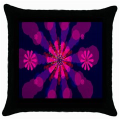 Flower Red Pink Purple Star Sunflower Throw Pillow Case (black) by Mariart