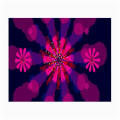 Flower Red Pink Purple Star Sunflower Small Glasses Cloth (2-side) by Mariart