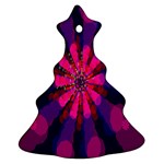 Flower Red Pink Purple Star Sunflower Christmas Tree Ornament (Two Sides) Back