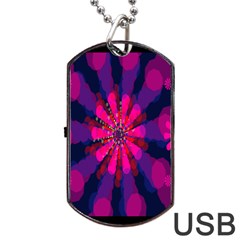 Flower Red Pink Purple Star Sunflower Dog Tag Usb Flash (two Sides)