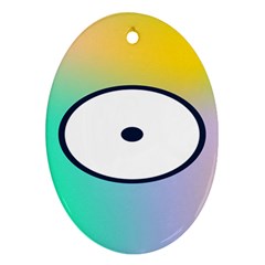 Illustrated Circle Round Polka Rainbow Ornament (Oval)