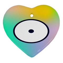 Illustrated Circle Round Polka Rainbow Ornament (Heart)