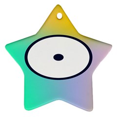 Illustrated Circle Round Polka Rainbow Ornament (Star)