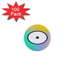 Illustrated Circle Round Polka Rainbow 1  Mini Buttons (100 Pack)  by Mariart