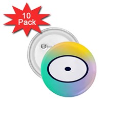 Illustrated Circle Round Polka Rainbow 1.75  Buttons (10 pack)