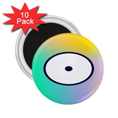 Illustrated Circle Round Polka Rainbow 2.25  Magnets (10 pack) 