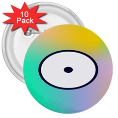 Illustrated Circle Round Polka Rainbow 3  Buttons (10 pack) 