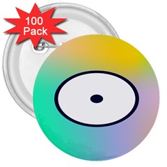 Illustrated Circle Round Polka Rainbow 3  Buttons (100 pack) 