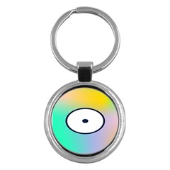 Illustrated Circle Round Polka Rainbow Key Chains (Round) 