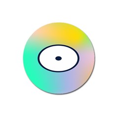Illustrated Circle Round Polka Rainbow Magnet 3  (Round)