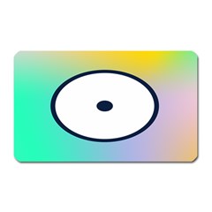 Illustrated Circle Round Polka Rainbow Magnet (Rectangular)