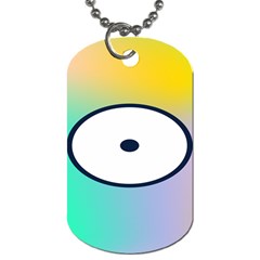 Illustrated Circle Round Polka Rainbow Dog Tag (One Side)
