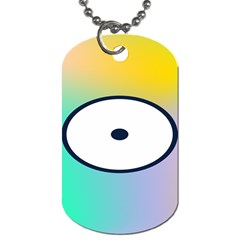 Illustrated Circle Round Polka Rainbow Dog Tag (Two Sides)