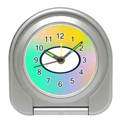 Illustrated Circle Round Polka Rainbow Travel Alarm Clocks