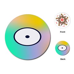 Illustrated Circle Round Polka Rainbow Playing Cards (Round) 
