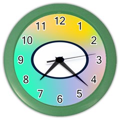 Illustrated Circle Round Polka Rainbow Color Wall Clocks