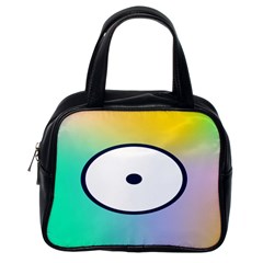 Illustrated Circle Round Polka Rainbow Classic Handbags (One Side)